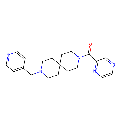 Pyrazin-2-yl(9-(pyridin-4-ylmethyl)-3,9-diazaspiro[5.5]undecan-3-yl)methanone structure