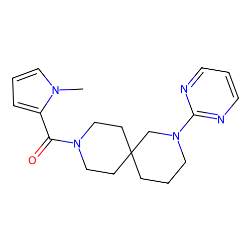 (1-Methyl-1H-pyrrol-2-yl)(2-(pyrimidin-2-yl)-2,9-diazaspiro[5.5]undecan-9-yl)methanone structure