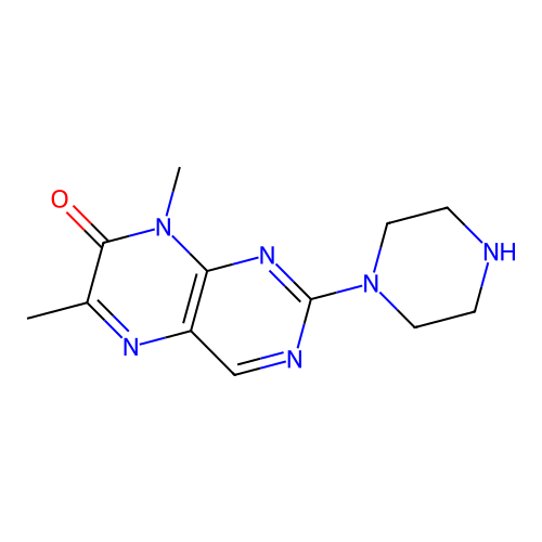 6,8-Dimethyl-2-piperazin-1-ylpteridin-7-one structure