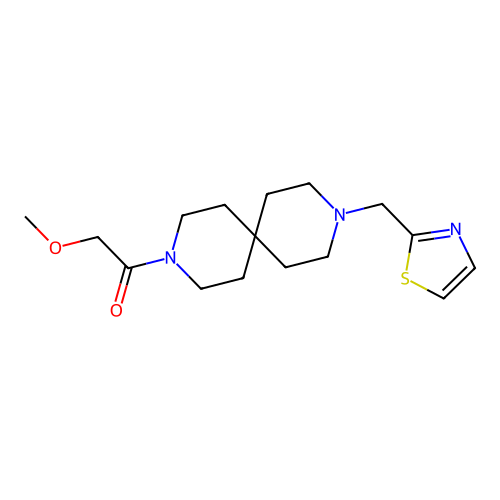 2-Methoxy-1-(9-(thiazol-2-ylmethyl)-3,9-diazaspiro[5.5]undecan-3-yl)ethanone structure