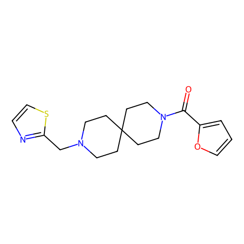 Furan-2-yl(9-(thiazol-2-ylmethyl)-3,9-diazaspiro[5.5]undecan-3-yl)methanone structure