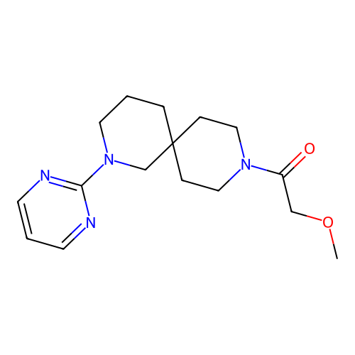 2-Methoxy-1-(2-(pyrimidin-2-yl)-2,9-diazaspiro[5.5]undecan-9-yl)ethanone structure