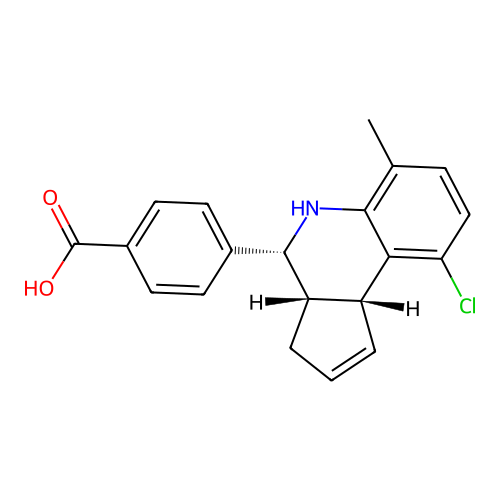4-[(3aS,4R,9bR)-9-chloro-6-methyl-3a,4,5,9b-tetrahydro-3H-cyclopenta[c]quinolin-4-yl]benzoic acid structure
