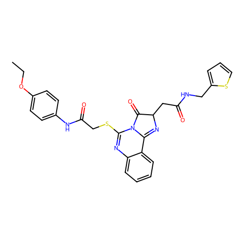 N-(4-ethoxyphenyl)-2-{[3-oxo-2-({[(thiophen-2-yl)methyl]carbamoyl}methyl)-2H,3H-imidazo[1,2-c]quinazolin-5-yl]sulfanyl}acetamide structure