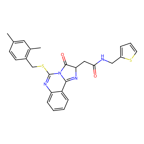 2-(5-{[(2,4-dimethylphenyl)methyl]sulfanyl}-3-oxo-2H,3H-imidazo[1,2-c]quinazolin-2-yl)-N-[(thiophen-2-yl)methyl]acetamide structure