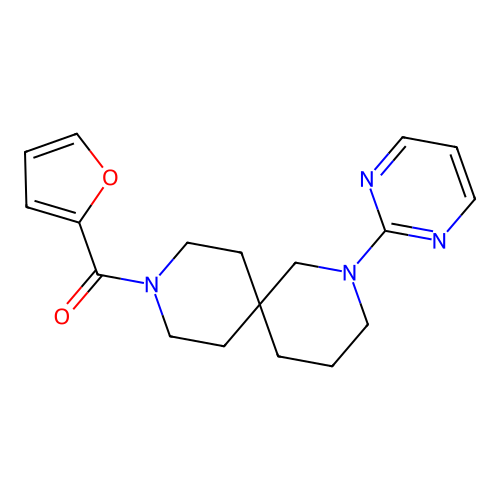 Furan-2-yl(2-(pyrimidin-2-yl)-2,9-diazaspiro[5.5]undecan-9-yl)methanone structure