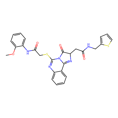 N-(2-methoxyphenyl)-2-{[3-oxo-2-({[(thiophen-2-yl)methyl]carbamoyl}methyl)-2H,3H-imidazo[1,2-c]quinazolin-5-yl]sulfanyl}acetamide structure