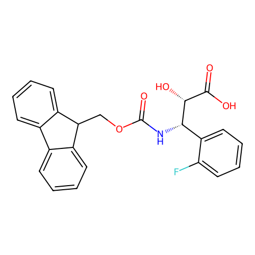 (2S,3S)-3-((((9H-Fluoren-9-yl)methoxy)carbonyl)amino)-3-(2-fluorophenyl)-2-hydroxypropanoic acid structure