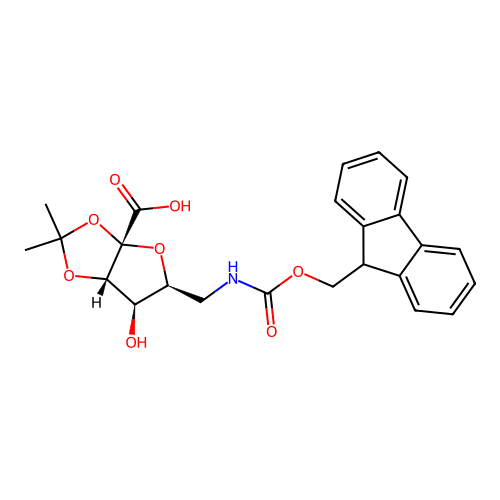 Fmoc-5-aminomethyl-2,3-o-isopropylidene-alpha-L-xylo-3-hexolofuranosonic acid structure
