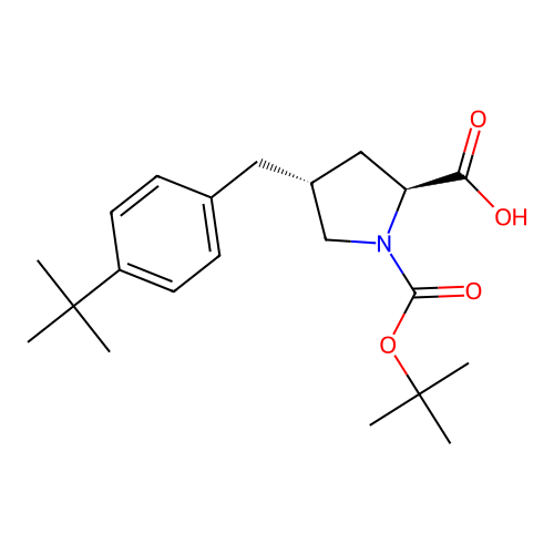 (2S,4R)-1-(tert-Butoxycarbonyl)-4-(4-(tert-butyl)benzyl)pyrrolidine-2-carboxylic acid structure