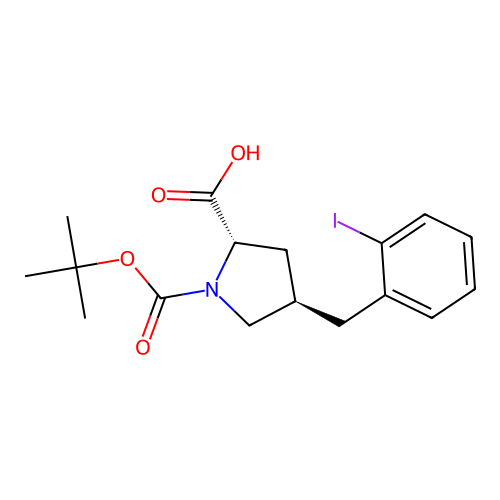 (2S,4R)-1-(tert-Butoxycarbonyl)-4-(2-iodobenzyl)pyrrolidine-2-carboxylic acid structure