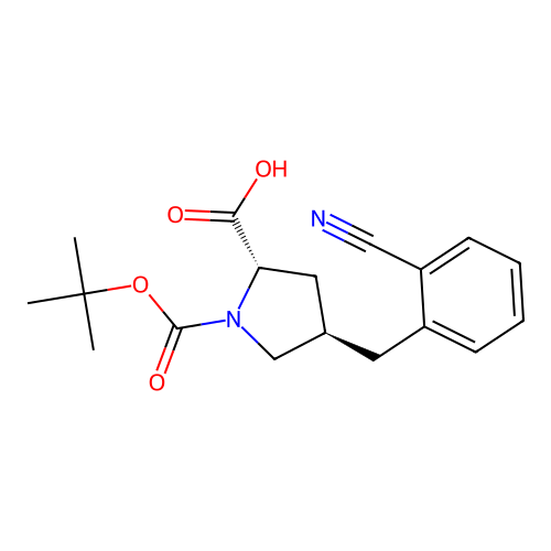 (2S,4R)-1-(tert-Butoxycarbonyl)-4-(2-cyanobenzyl)pyrrolidine-2-carboxylic acid structure