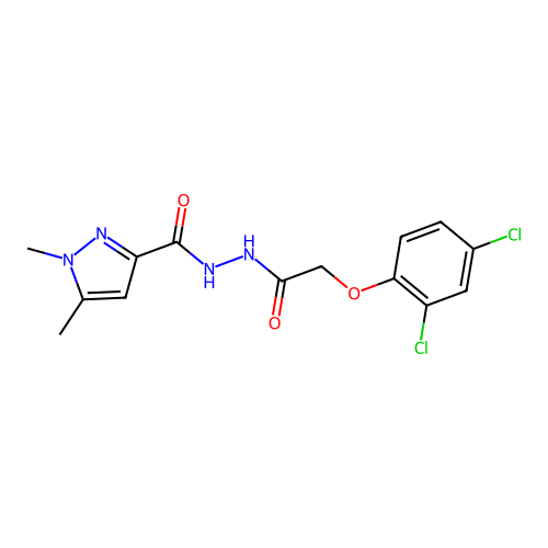 1,5-Dimethyl-1H-pyrazole-3-carboxylic acid 2-[2-(2,4-dichlorophenoxy)acetyl]hydrazide structure