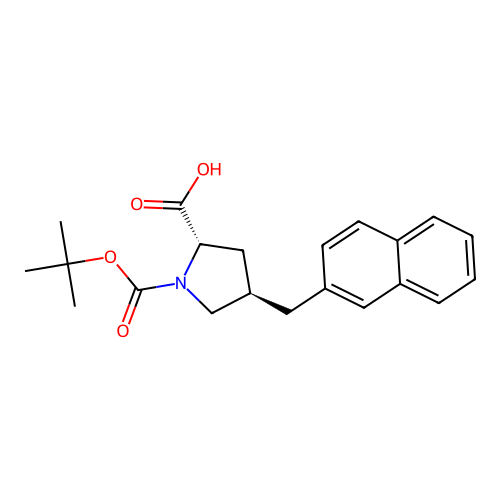 (2S,4R)-1-(tert-Butoxycarbonyl)-4-(naphthalen-2-ylmethyl)pyrrolidine-2-carboxylic acid structure