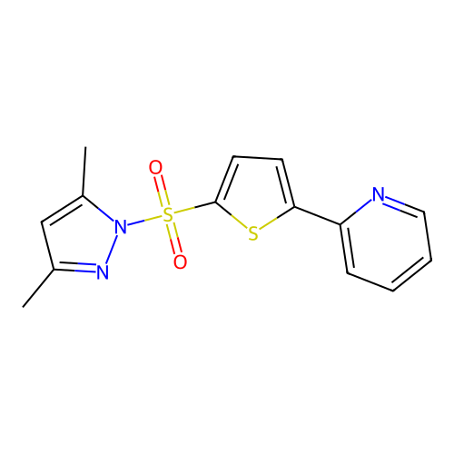 2-[5-[(3,5-Dimethyl-1H-pyrazol-1-yl)sulfonyl]-2-thienyl]pyridine structure
