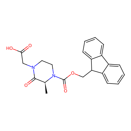 (3S)-4-Fmoc-1-carboxymethyl-3-methyl-piperazin-2-one structure