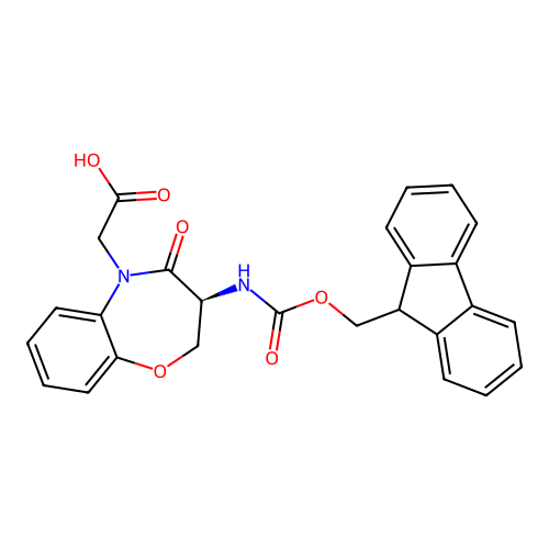 Fmoc-(S)-3-amino-5-carboxymethyl-2,3-dihydro-1,5-benzoxazepin-4(5H)-one structure