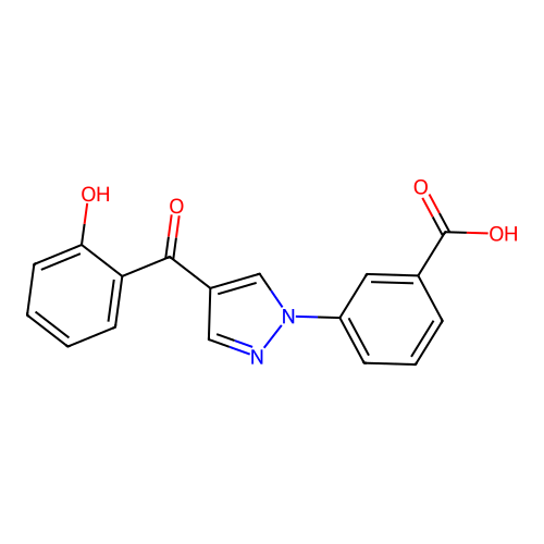 3-[4-(2-hydroxybenzoyl)pyrazol-1-yl]benzoic Acid structure