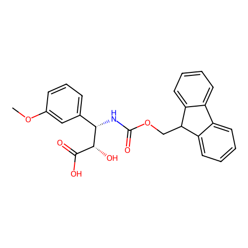 (2S,3S)-3-((((9H-Fluoren-9-yl)methoxy)carbonyl)amino)-2-hydroxy-3-(3-methoxyphenyl)propanoic acid structure