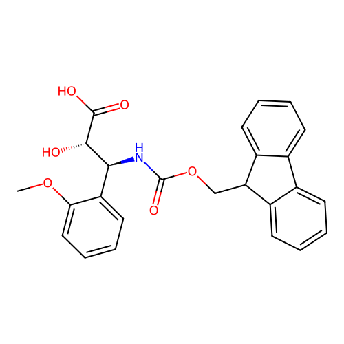 (2S,3S)-3-((((9H-Fluoren-9-yl)methoxy)carbonyl)amino)-2-hydroxy-3-(2-methoxyphenyl)propanoic acid structure