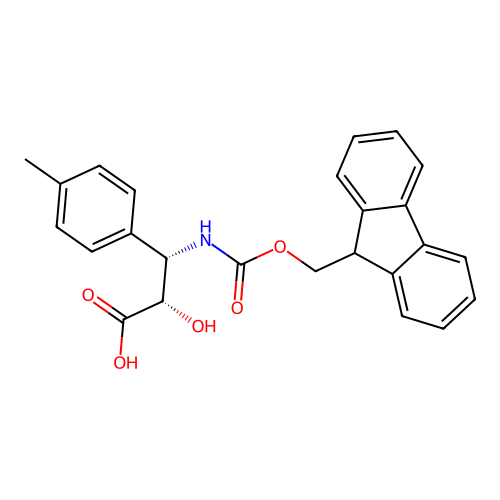 (2S,3S)-3-((((9H-Fluoren-9-yl)methoxy)carbonyl)amino)-2-hydroxy-3-(p-tolyl)propanoic acid structure