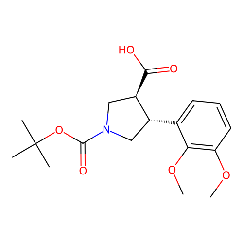 BOC-(+/-)-TRANS-4-(2,3-DIMETHOXY-PHENYL)-PYRROLIDINE-3-CARBOXYLIC ACID structure