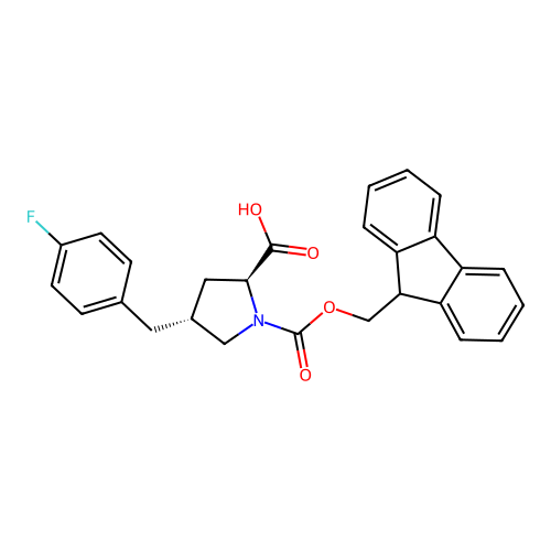 (2S,4R)-Fmoc-4-(4-fluorobenzyl)pyrrolidine-2-carboxylic acid structure