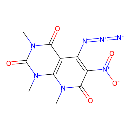 5-Azido-1,3,8-trimethyl-6-nitropyrido[2,3-d]pyrimidine-2,4,7-trione structure