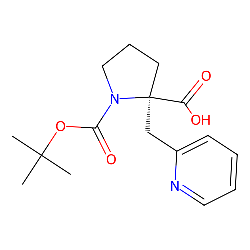 Boc-(R)-alpha-(2-pyridinylmethyl)-proline structure