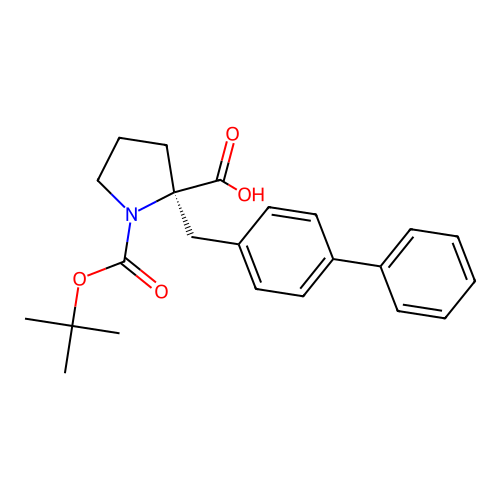 Boc-(R)-alpha-(4-biphenylmethyl)-proline structure