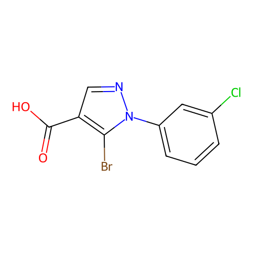 5-bromo-1-(3-chlorophenyl)-1H-pyrazole-4-carboxylic acid structure