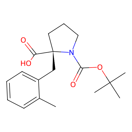 (R)-1-(tert-Butoxycarbonyl)-2-(2-methylbenzyl)pyrrolidine-2-carboxylic acid structure