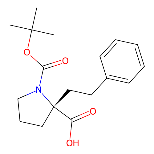 Boc-(S)-alpha-phenethyl-proline structure