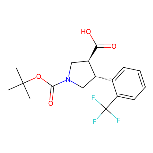 Trans-1-Boc-4-(2-(trifluoromethyl)phenyl)pyrrolidine-3-carboxylic acid structure