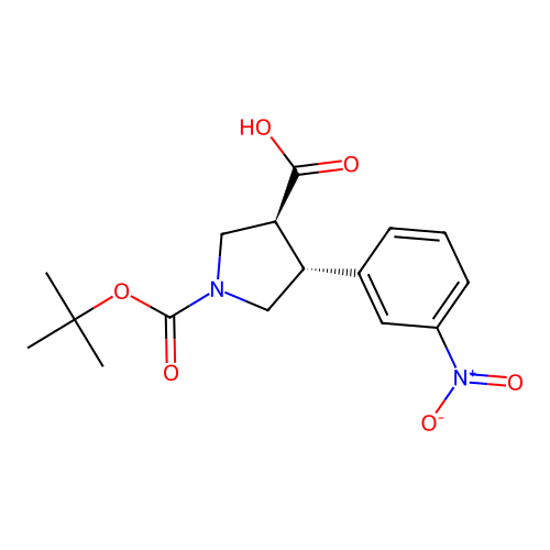 Trans-1-Boc-4-(3-nitrophenyl)pyrrolidine-3-carboxylic acid structure