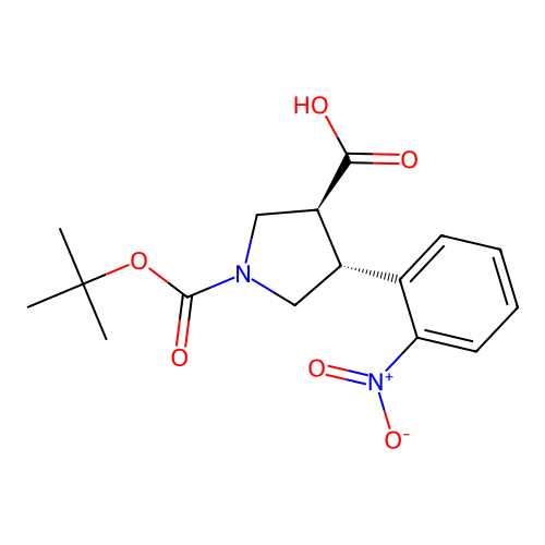 Trans-1-Boc-4-(2-nitrophenyl)pyrrolidine-3-carboxylic acid structure