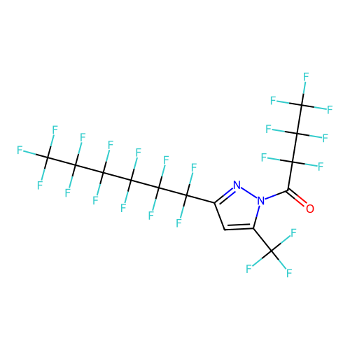 1-Heptafluorobutyryl-3(5)-(perfluoro-1-hexyl)-5(3)-(trifluoromethyl)pyrazole structure