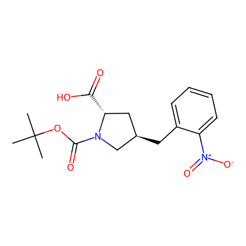 (2S,4R)-1-(tert-Butoxycarbonyl)-4-(2-nitrobenzyl)pyrrolidine-2-carboxylic acid structure