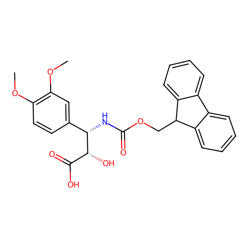 (2S,3S)-3-((((9H-Fluoren-9-yl)methoxy)carbonyl)amino)-3-(3,4-dimethoxyphenyl)-2-hydroxypropanoic acid structure