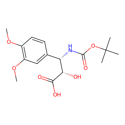(2S,3S)-3-((tert-Butoxycarbonyl)amino)-3-(3,4-dimethoxyphenyl)-2-hydroxypropanoic acid structure