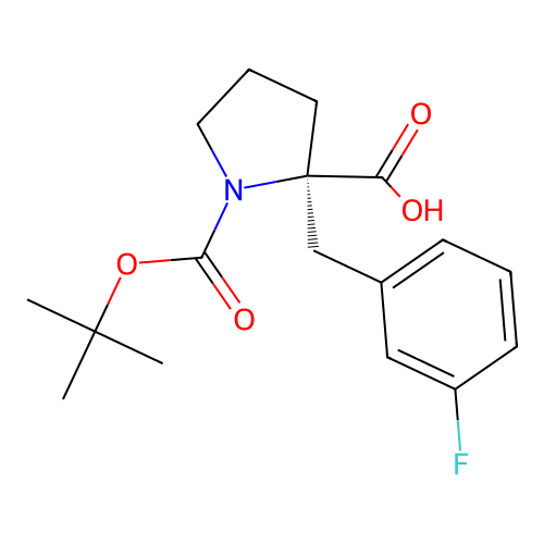 (R)-1-(tert-Butoxycarbonyl)-2-(3-fluorobenzyl)pyrrolidine-2-carboxylic acid structure