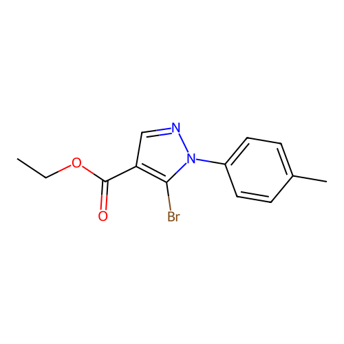 ethyl 5-bromo-1-(4-methylphenyl)-1H-pyrazole-4-carboxylate structure