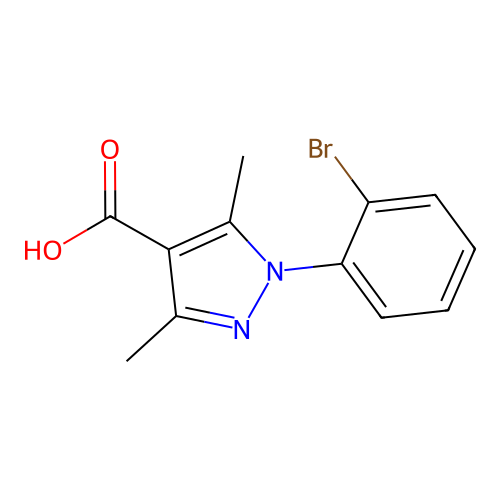 1-(2-Bromophenyl)-3,5-dimethyl-1H-pyrazole-4-carboxylic acid structure
