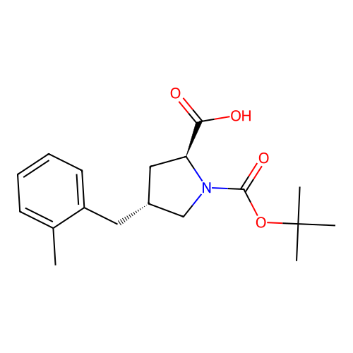 (2S,4R)-1-(tert-Butoxycarbonyl)-4-(2-methylbenzyl)pyrrolidine-2-carboxylic acid structure