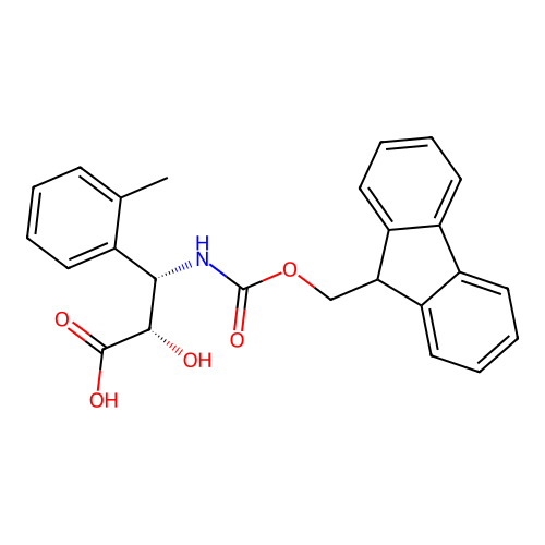 (2S,3S)-3-((((9H-Fluoren-9-yl)methoxy)carbonyl)amino)-2-hydroxy-3-(o-tolyl)propanoic acid structure