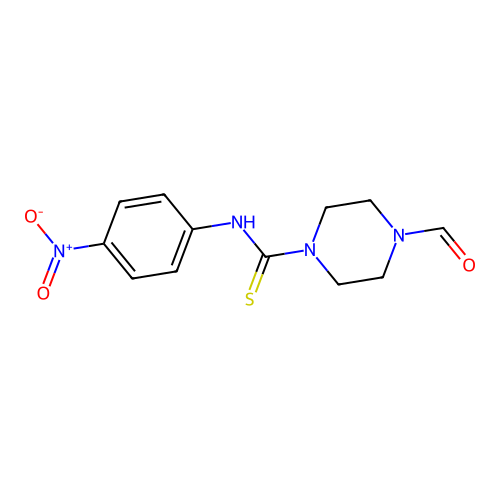 4-formyl-N-(4-nitrophenyl)piperazine-1-carbothioamide structure