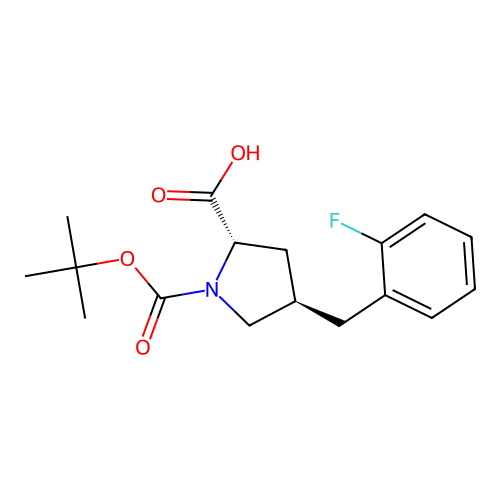 (2S,4R)-1-(tert-Butoxycarbonyl)-4-(2-fluorobenzyl)pyrrolidine-2-carboxylic acid structure