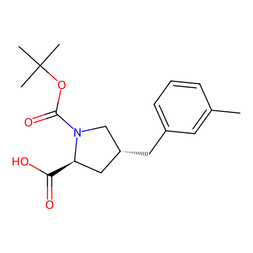 (2S,4R)-1-(tert-Butoxycarbonyl)-4-(3-methylbenzyl)pyrrolidine-2-carboxylic acid structure