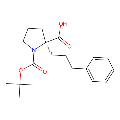 (S)-1-(tert-Butoxycarbonyl)-2-(3-phenylpropyl)pyrrolidine-2-carboxylic acid structure
