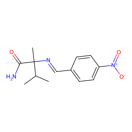 2,3-Dimethyl-2-[(E)-[(4-nitrophenyl)methylene]amino]butanamide structure